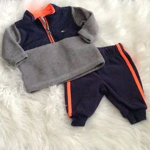 Carter’s 3mos blue/gray/orange jogging set